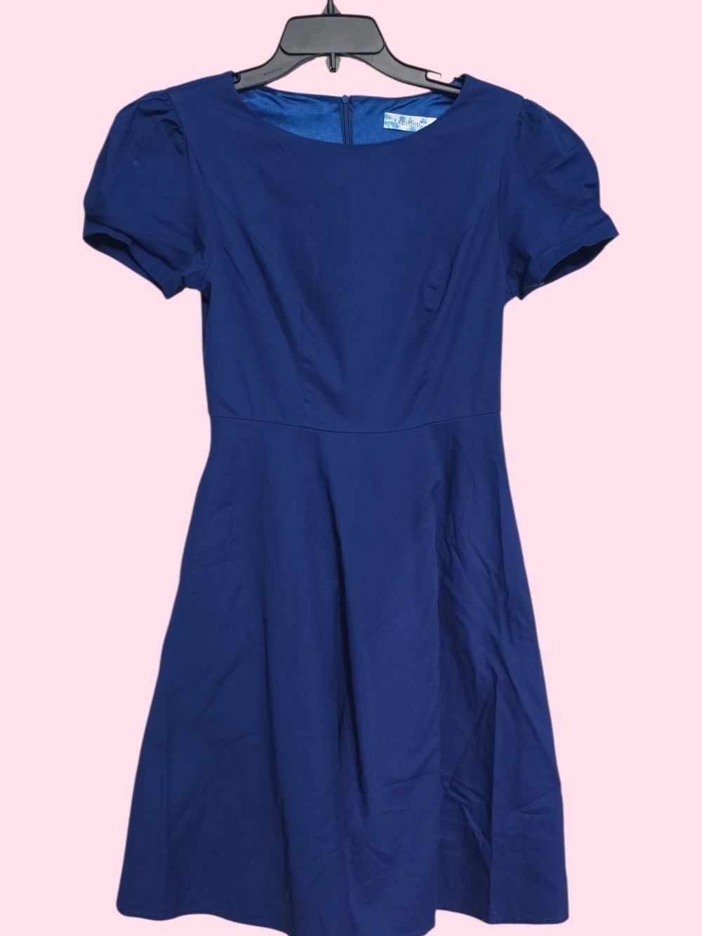 Classic Scoop Neck A-Line Dress in Deep Blue